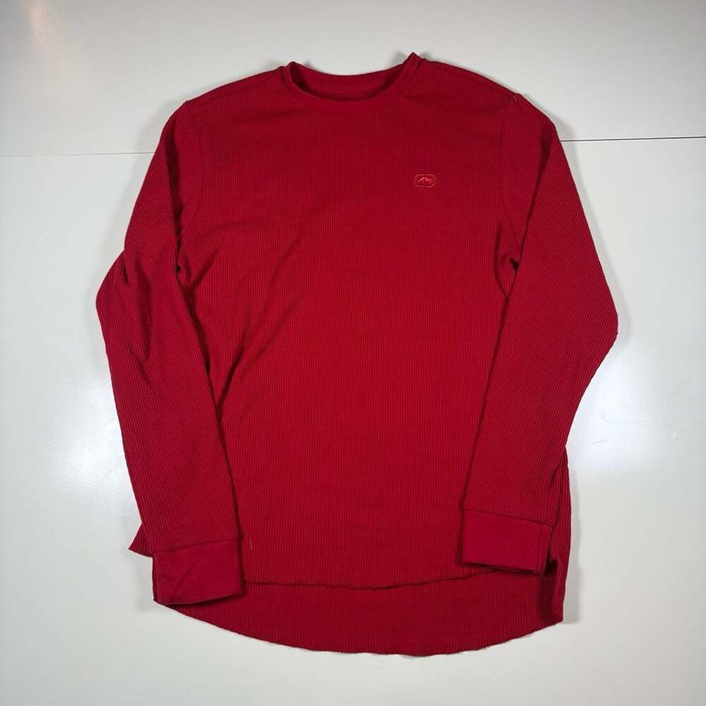 Ecko Unltd. Red Waffle Knit Thermal Long Sleeve Shirt Men's Size L